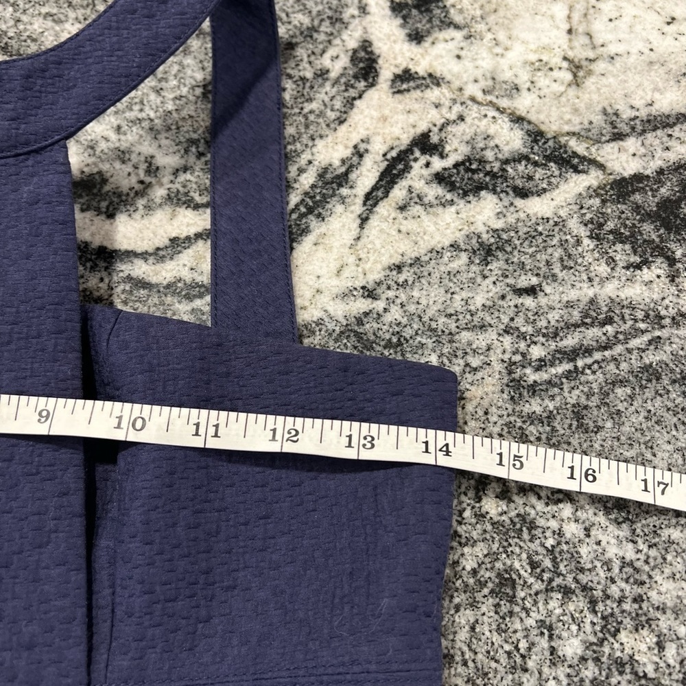 Bird by Juicy Couture Navy Textured Structured Unique Dress with Pockets. - Picture 4 of 10